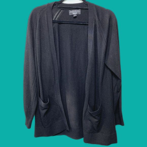 Banana Republic Filpucci Black Fine Italian Yarn Womens Cardgian PL - Picture 1 of 7